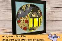 Winter Lantern Christmas 3D Shadow Box File