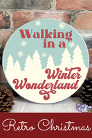 Winter Wonderland Round Retro Sign