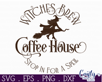 Witches Brew Coffee House Round Svg