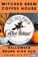 Witches Brew Coffee House Round Svg