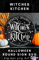 Witches Kitchen Round Sign Svg