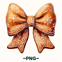 Cute Gingerbread Bow Png