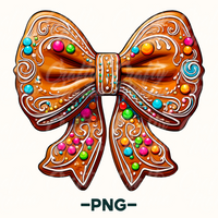 Cute Gingerbread Bow Png