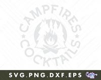 Campfires Cocktails Svg, Camping Svg