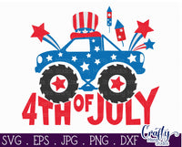 4th Of July Monster Truck Svg