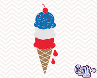 Red White And Blue Ice Cream Cone