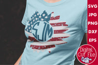 4th Of July Distressed Sunflower Monogram