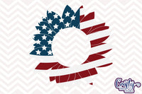 4th Of July Sunflower Monogram