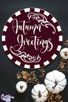 Autumn Greetings Round Sign Svg