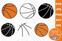 Basketballs SVG Clipart Set of 6