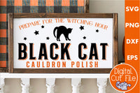 Black Cat Cauldron Polish Vintage Sign