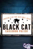 Black Cat Cauldron Polish Vintage Sign