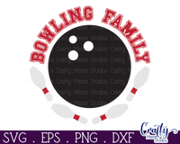 Bowling Family Round Sign Svg