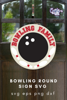 Bowling Family Round Sign Svg