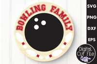 Bowling Family Round Sign Svg