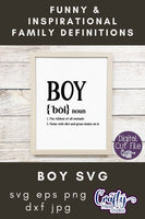 Boy Definition, Funny Family Definition Svg