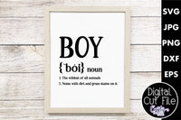 Boy Definition, Funny Family Definition Svg