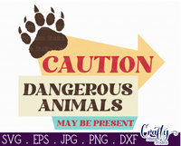 Caution Dangerous Animals Retro Svg