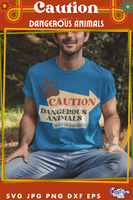 Caution Dangerous Animals Retro Svg