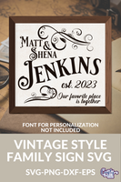 Vintage Style Family Sign #5