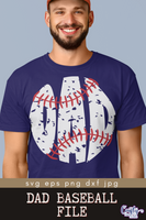 Distressed Baseball Dad SVG