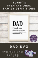 Dad Definition Svg, Father's Day, Family