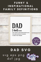 Dad Definition Svg, Father's Day, Family