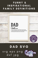 Dad Definition Svg, Father's Day, Family