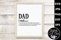 Dad Definition Svg, Father's Day, Family