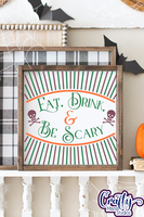 Retro Halloween Svg, Eat Drink And Be Scary