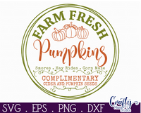 Farm Fresh Pumpkins Round Sign Svg