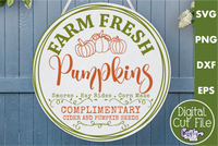 Farm Fresh Pumpkins Round Sign Svg