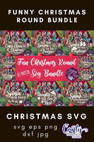 Funny Christmas Round Sign Svg Bundle