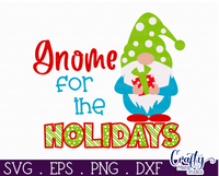 Gnome For The Holidays Christmas Round SVG