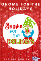 Gnome For The Holidays Christmas Round SVG