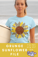 Grunge Sunflower Svg, Leopard Print