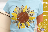 Grunge Sunflower Svg, Leopard Print