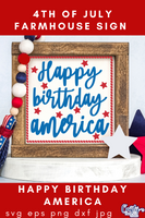 Happy Birthday America Sign Svg