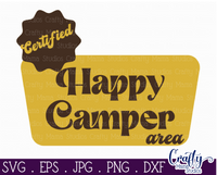 Certified Happy Camper Area Retro Svg