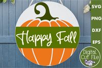 Happy Fall Round Sign Svg