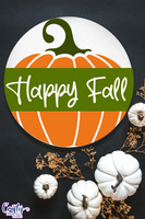 Happy Fall Round Sign Svg