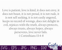 Love Is Patient Svg, Love Never Fails Svg