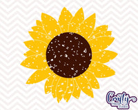 Grunge Sunflower Svg