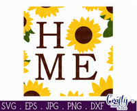 Sunflower Home Sign Svg, Sunflower Svg