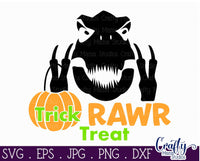 Trick Rawr Treat, Halloween Dinosaur Svg