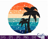 Retro Svg, Summer Beach Silhouette Svg