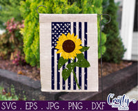 Sunflower Svg, Grunge Sunflower American Flag