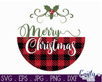 Merry Christmas Svg, Buffalo Plaid