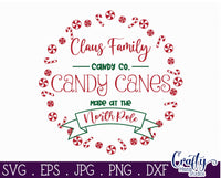 Claus Family Candy Cane Svg