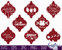 Arabesque Tile Svg, Christmas Tile Ornament